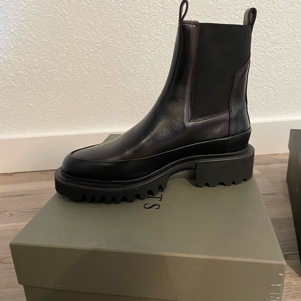 All Saints Black Chunky Ankle Boots